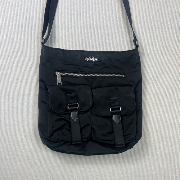 Kipling Black Terner Crossbody Bag with Front & Back Pockets Adjustable Strap - Picture 3 of 11